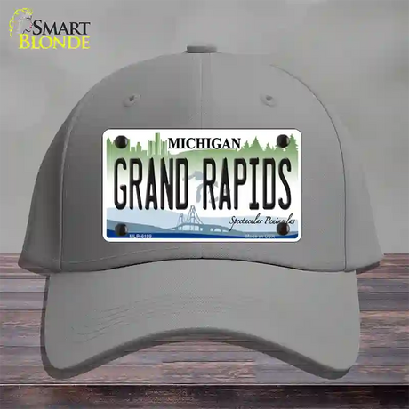 Grand Rapids Michigan Novelty License Plate Hat Cotton / Gray