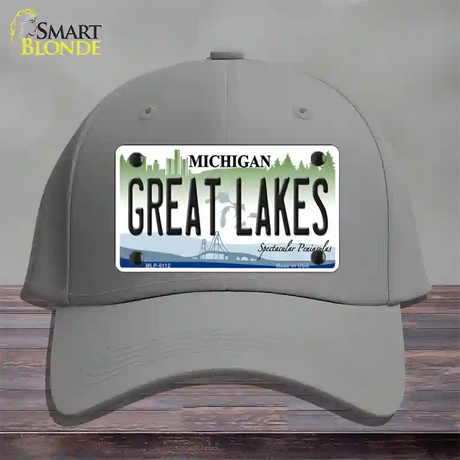 Great Lakes Michigan Novelty License Plate Hat Cotton / Gray