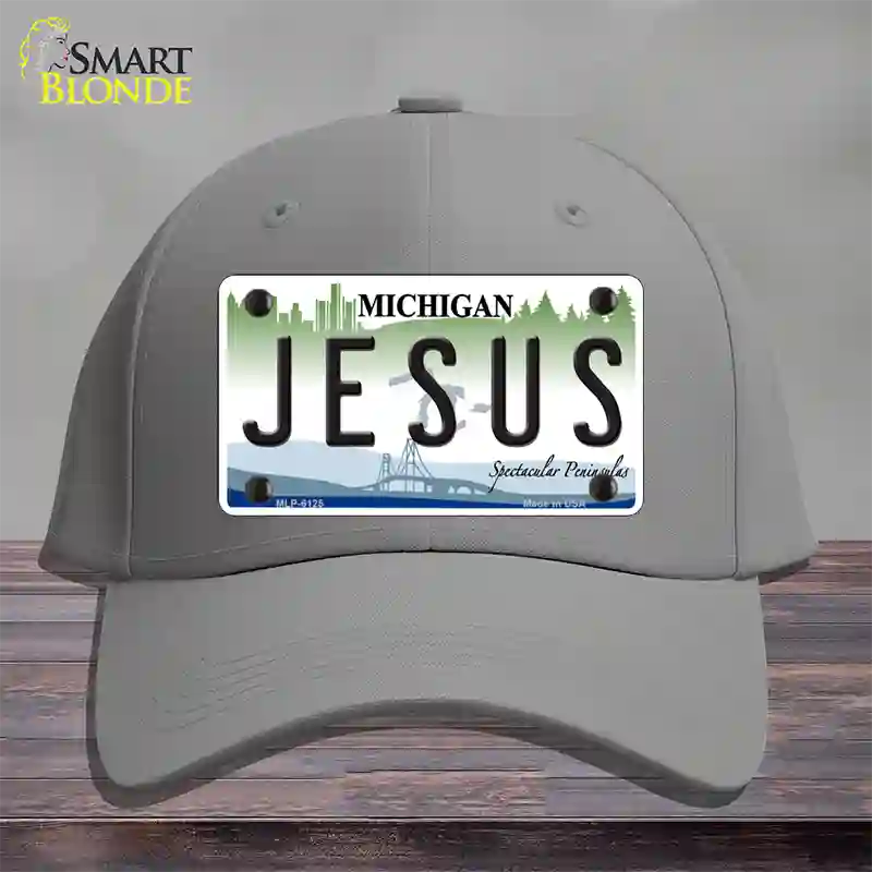 Jesus Michigan Novelty License Plate Hat Cotton / Gray