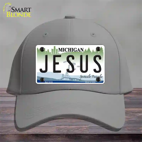 Jesus Michigan Novelty License Plate Hat Cotton / Gray