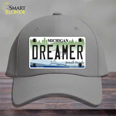 Dreamer Michigan Novelty License Plate Hat Cotton / Gray