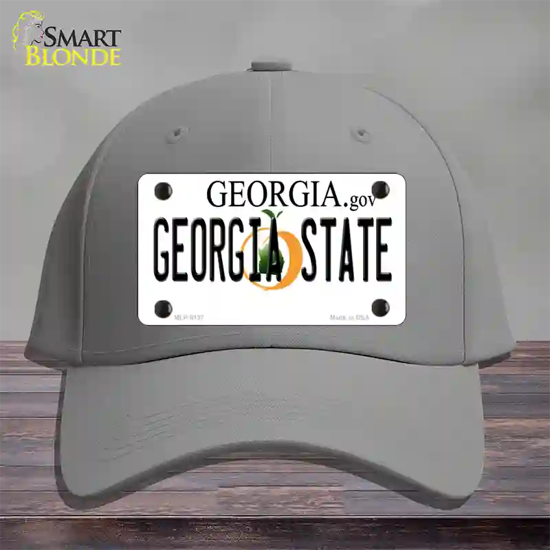 Georgia State Novelty License Plate Hat Cotton / Gray