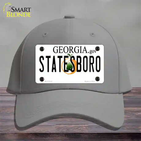 Statesboro Georgia Novelty License Plate Hat Cotton / Gray