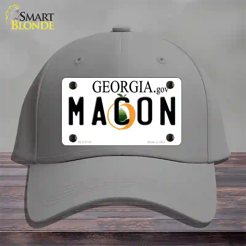 Macon Georgia Novelty License Plate Hat Cotton / Gray