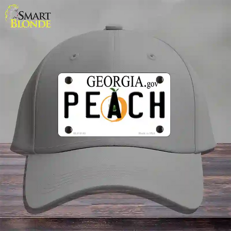 Peach Georgia Novelty License Plate Hat Cotton / Gray