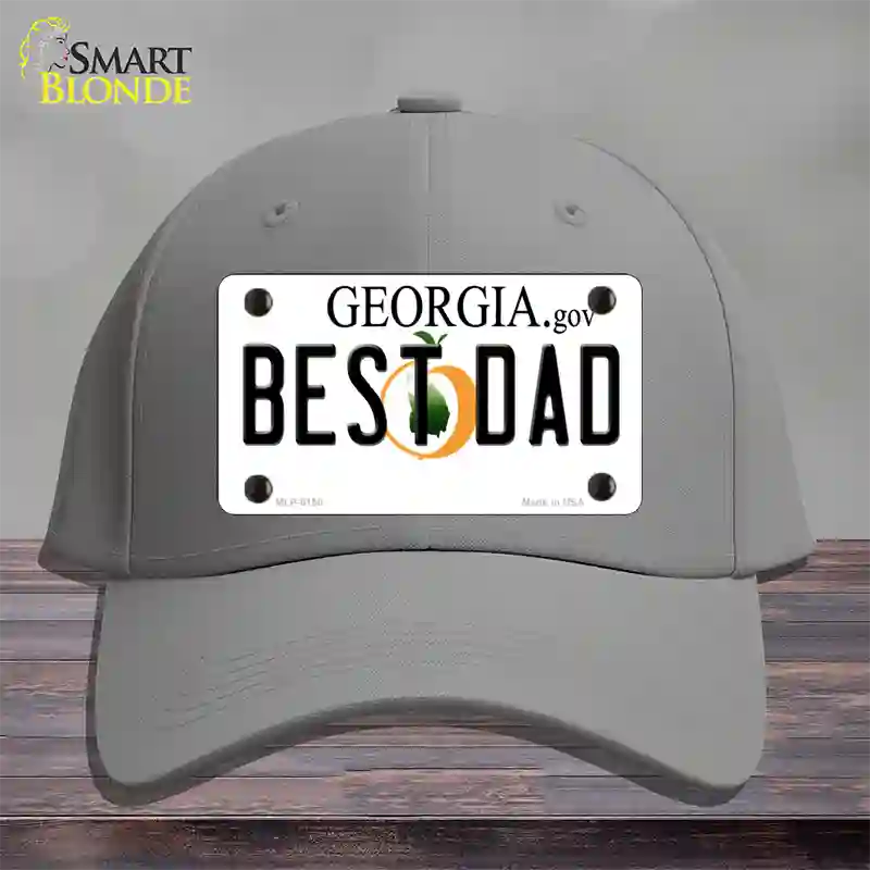 Best Dad Georgia Novelty License Plate Hat Cotton / Gray