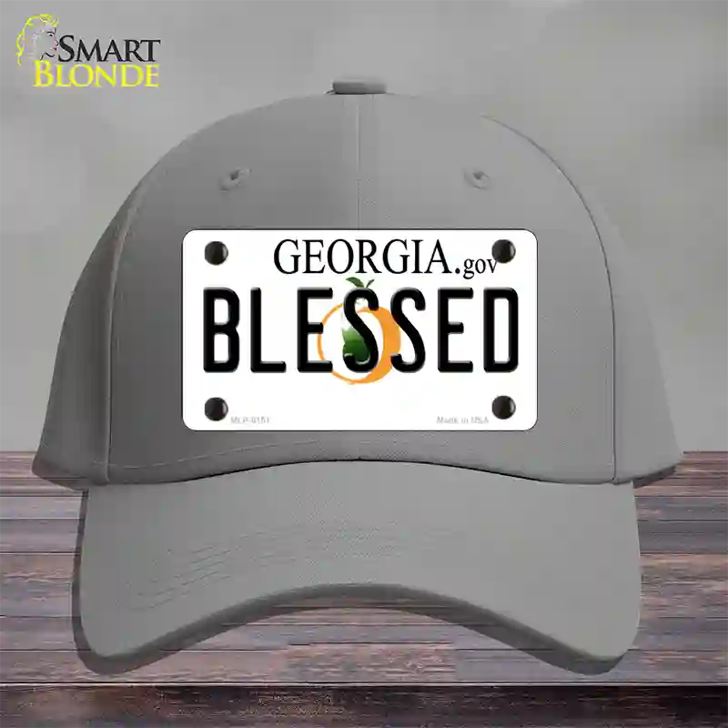 Blessed Georgia Novelty License Plate Hat Cotton / Gray