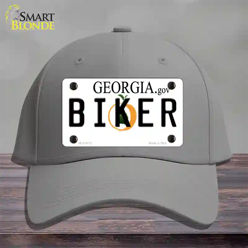 Biker Georgia Novelty License Plate Hat Cotton / Gray