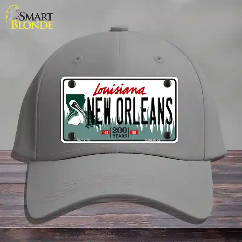 New Orleans Louisiana Novelty License Plate Hat Cotton / Gray