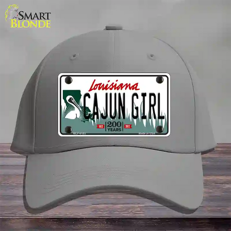 Cajun Girl Louisiana Novelty License Plate Hat Cotton / Gray