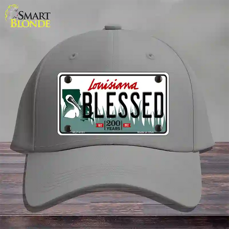 Blessed Louisiana Novelty License Plate Hat Cotton / Gray