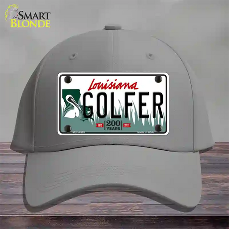 Golfer Louisiana Novelty License Plate Hat Cotton / Gray