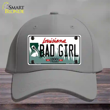 Bad Girl Louisiana Novelty License Plate Hat Cotton / Gray