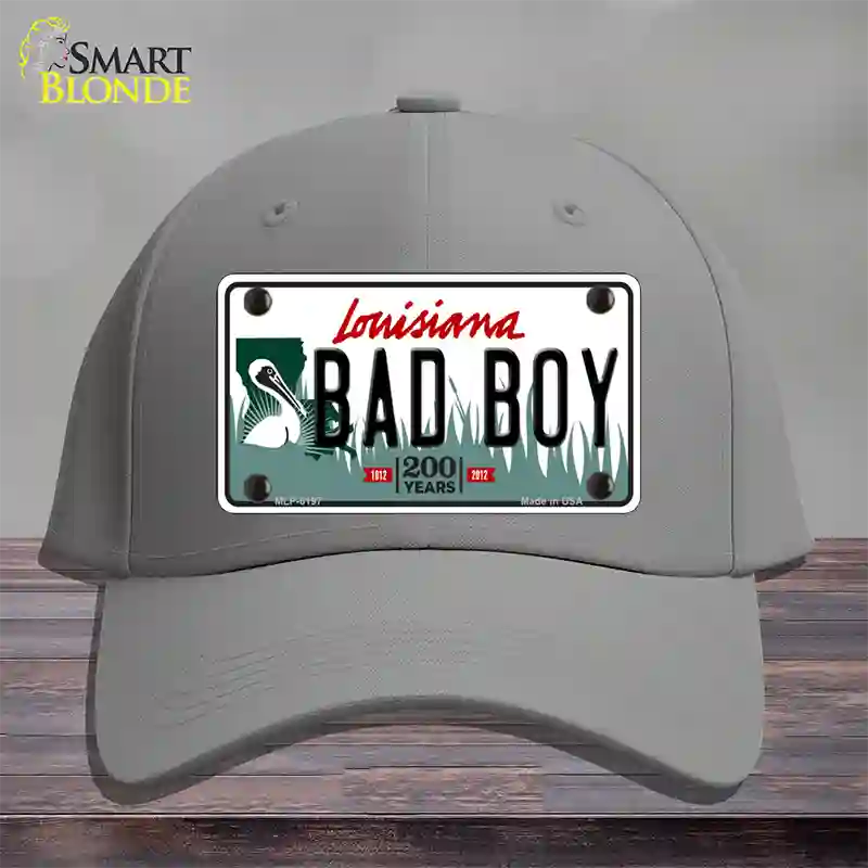 Bad Boy Louisiana Novelty License Plate Hat Cotton / Gray