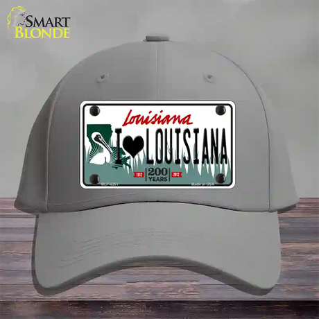 I Love Louisiana Novelty License Plate Hat Cotton / Gray