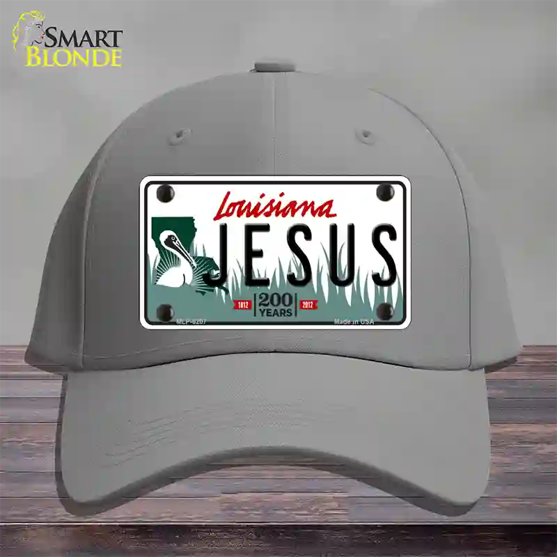 Jesus Louisiana Novelty License Plate Hat Cotton / Gray