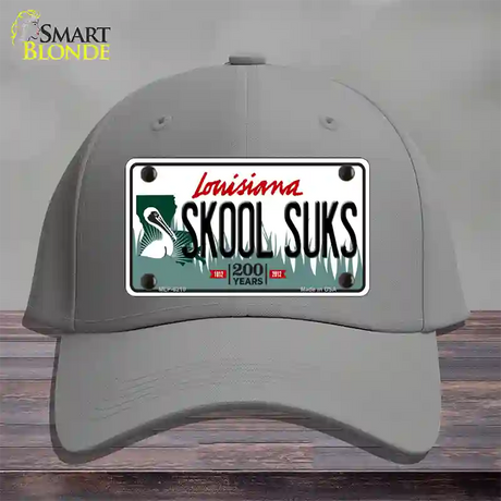 Skool Suks Louisiana Novelty License Plate Hat Cotton / Gray