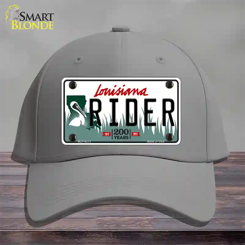 Rider Louisiana Novelty License Plate Hat Cotton / Gray