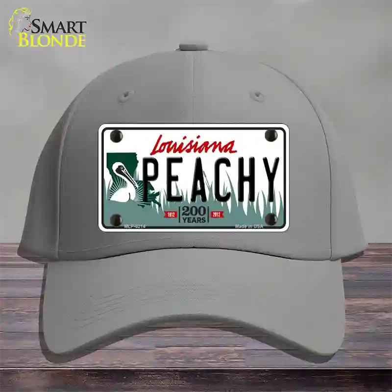 Peachy Louisiana Novelty License Plate Hat Cotton / Gray