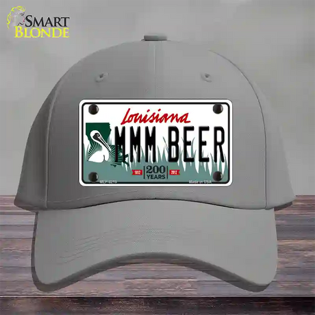 MMM Beer Louisiana Novelty License Plate Hat Cotton / Gray