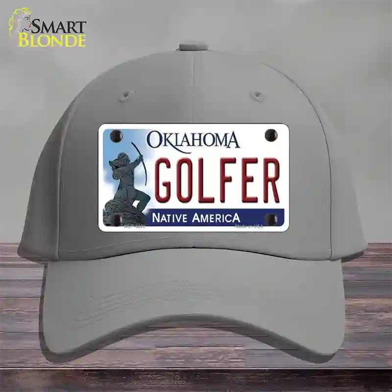 Golfer Oklahoma Novelty License Plate Hat Cotton / Gray