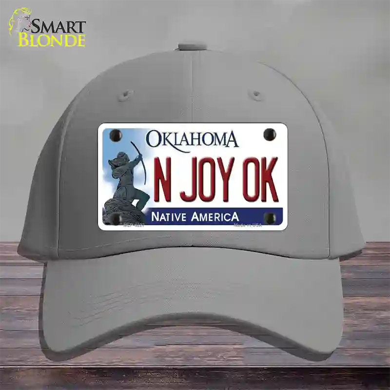 N Joy Ok Oklahoma Novelty License Plate Hat Cotton / Gray