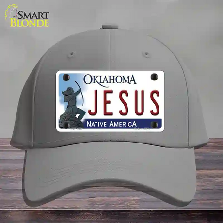 Jesus Oklahoma Novelty License Plate Hat Cotton / Gray