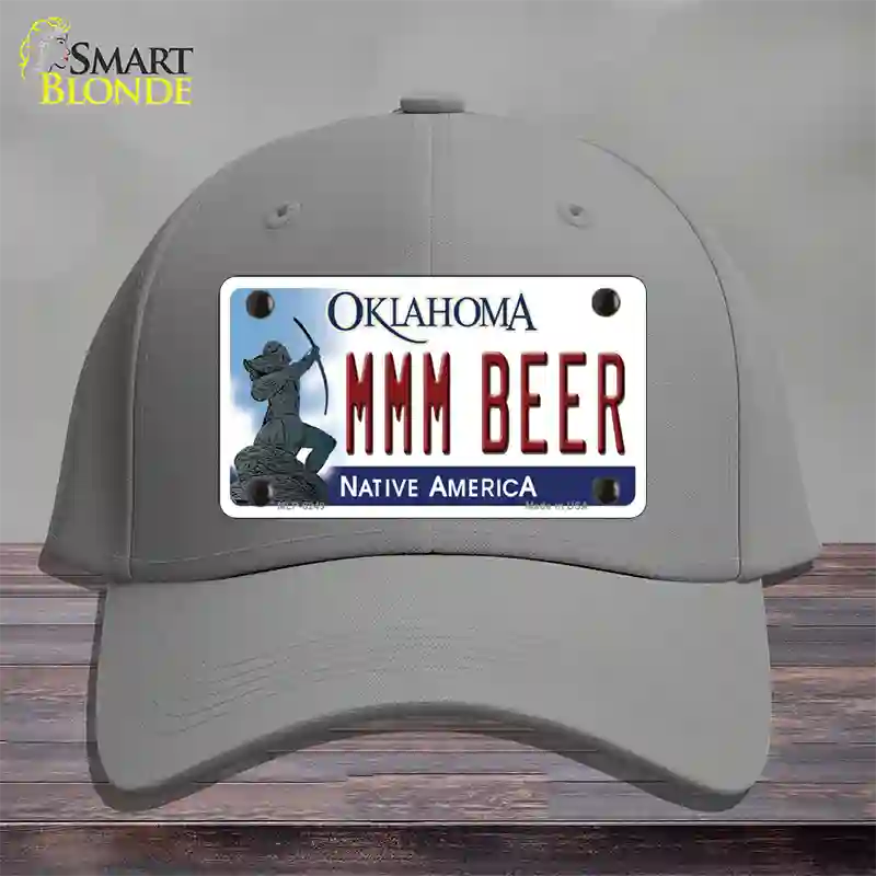 MMM Beer Oklahoma Novelty License Plate Hat Cotton / Gray