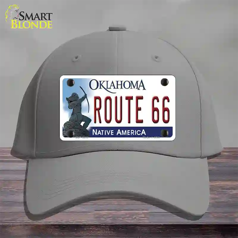 Route 66 Oklahoma Novelty License Plate Hat Cotton / Gray