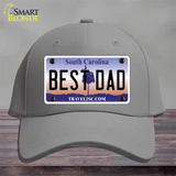 Best Dad South Carolina Novelty License Plate Hat Cotton / Gray