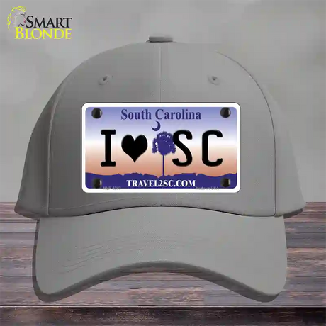 I Love South Carolina Novelty License Plate Hat Cotton / Gray