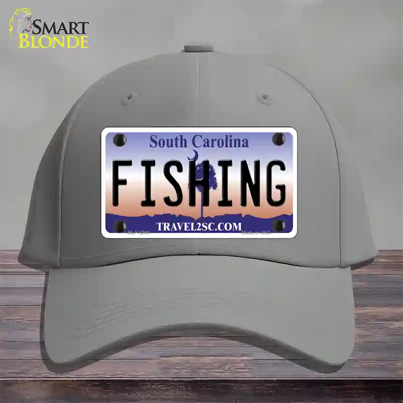 Fishing South Carolina Novelty License Plate Hat Cotton / Gray