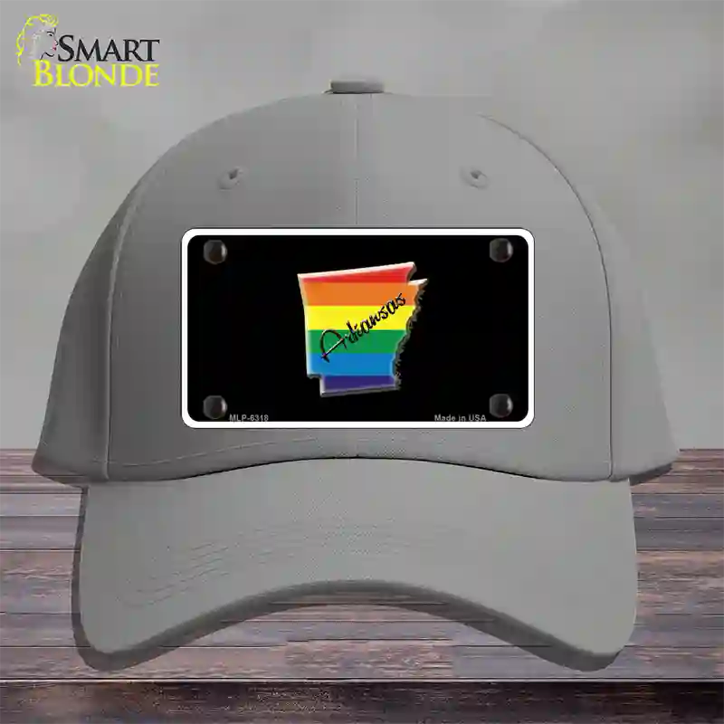 Arkansas Rainbow Novelty License Plate Hat Cotton / Gray