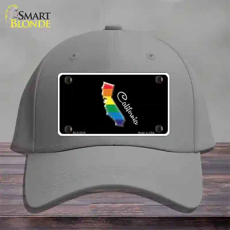 California Rainbow Novelty License Plate Hat Cotton / Gray