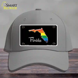 Florida Rainbow Novelty License Plate Hat Cotton / Gray