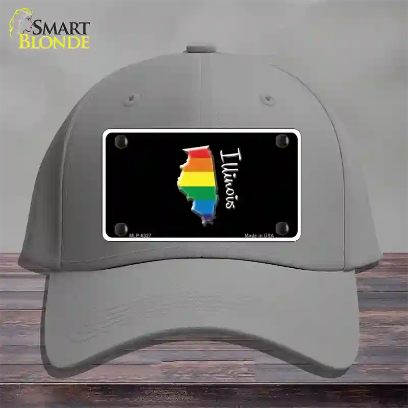 Illinois Rainbow Novelty License Plate Hat Cotton / Gray