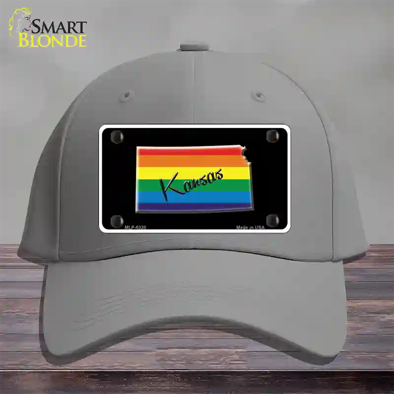 Kansas Rainbow Novelty License Plate Hat Cotton / Gray