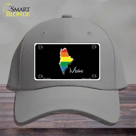 Maine Rainbow Novelty License Plate Hat Cotton / Gray