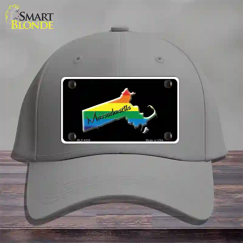 Massachusetts Rainbow Novelty License Plate Hat Cotton / Gray