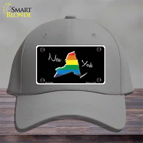 New York Rainbow Novelty License Plate Hat Cotton / Gray