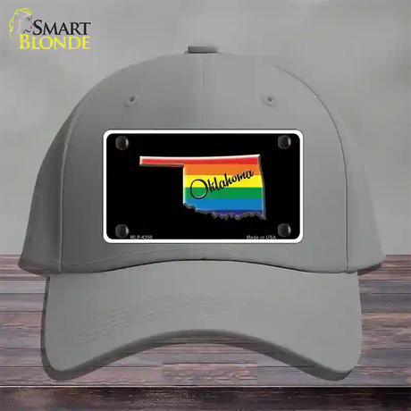 Oklahoma Rainbow Novelty License Plate Hat Cotton / Gray