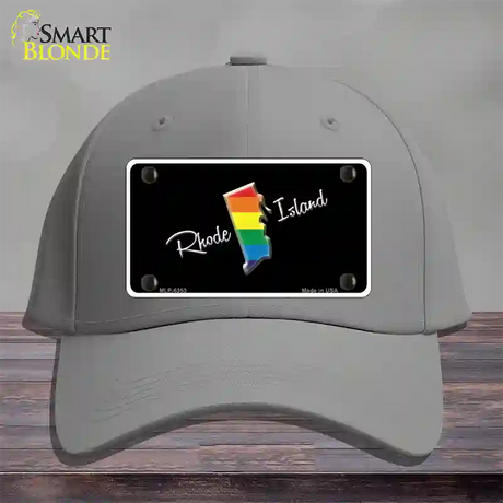 Rhode Island Rainbow Novelty License Plate Hat Cotton / Gray