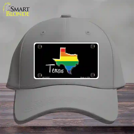 Texas Rainbow Novelty License Plate Hat Cotton / Gray