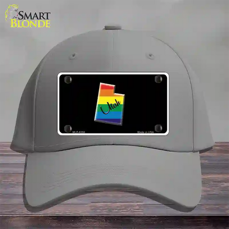 Utah Rainbow Novelty License Plate Hat Cotton / Gray