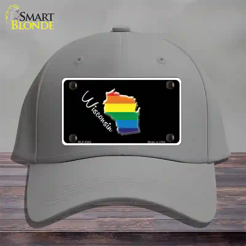 Wisconsin Rainbow Novelty License Plate Hat Cotton / Gray