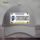 Crossroads Indiana Novelty License Plate Hat Cotton / Gray