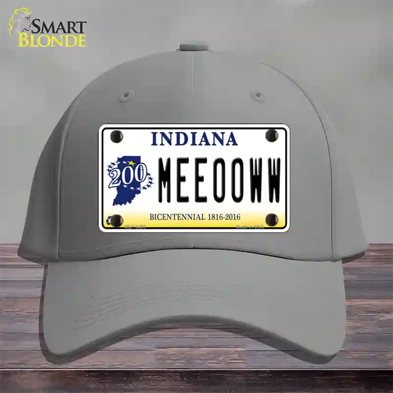 Meeooww Indiana Novelty License Plate Hat Cotton / Gray