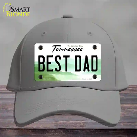 Best Dad Tennessee Novelty License Plate Hat Cotton / Gray