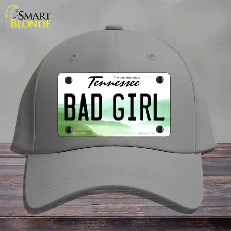 Bad Girl Tennessee Novelty License Plate Hat Cotton / Gray