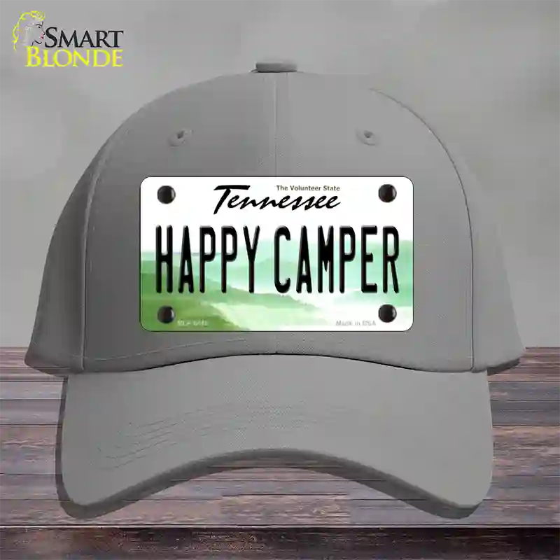 Happy Camper Tennessee Novelty License Plate Hat Cotton / Gray